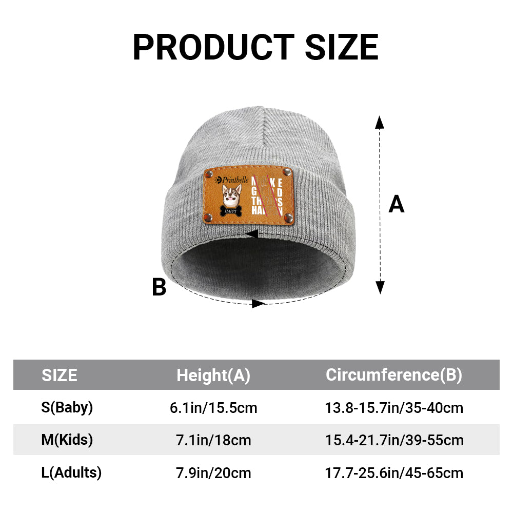 Leather Knitted Beanie