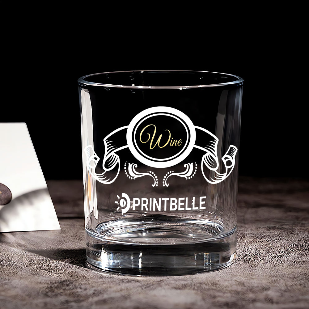 11OZ Round Whiskey Glass-1 Side Print