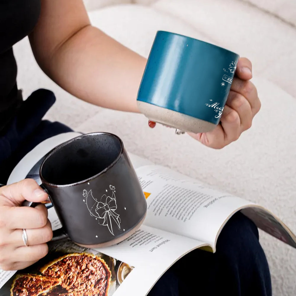 12OZ Pottery Mug-2 Side Engraved