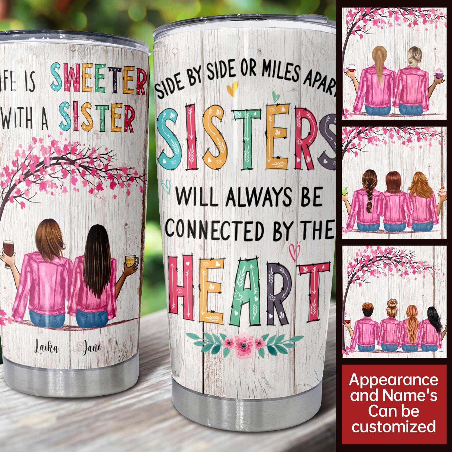 There Is No Greater Gift Than Sisters, Vacuum Insulated with Lid Tumbler, 20 oz, Unique Gift For Besties