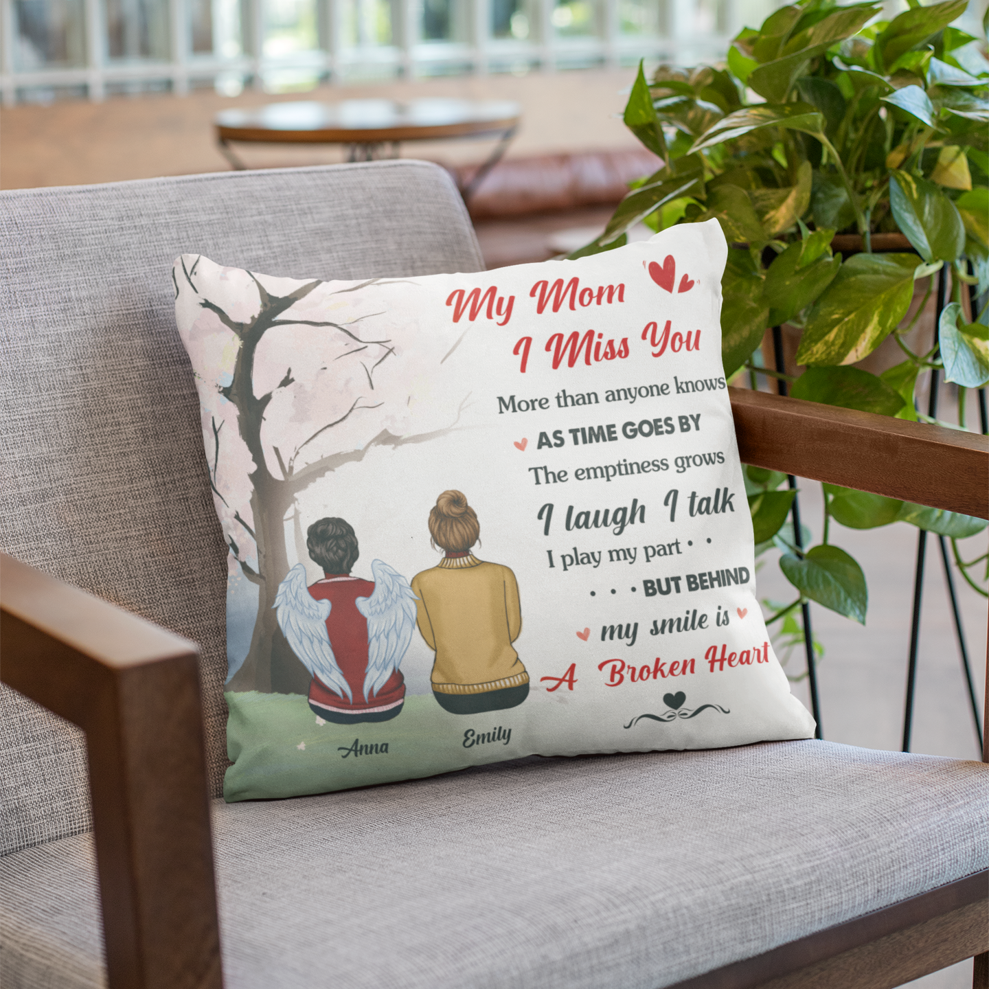 I Miss You Mom, Customized Pillow, Memorial Gift For Daughter