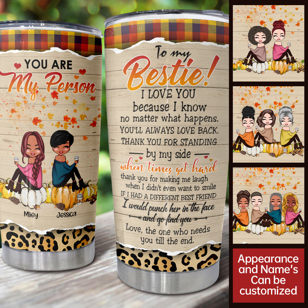 I Love You To My Bestie, Double Wall Insulated Tumbler, 20 oz, Gift For Sisters On Holiday
