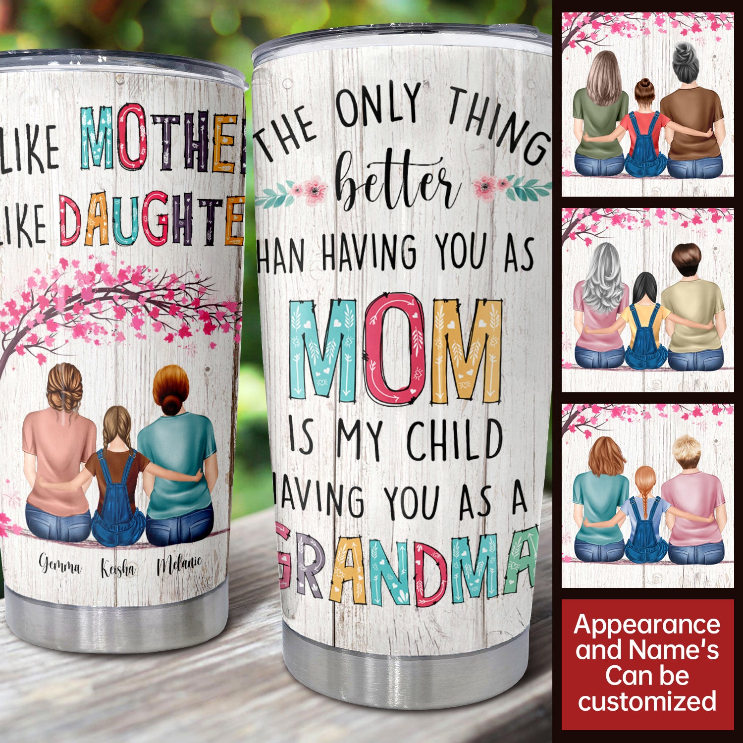 Best Mom And Best Grandma Of The Word, Family Custom Tumbler, 20 oz, Best Gift For Mother's Day