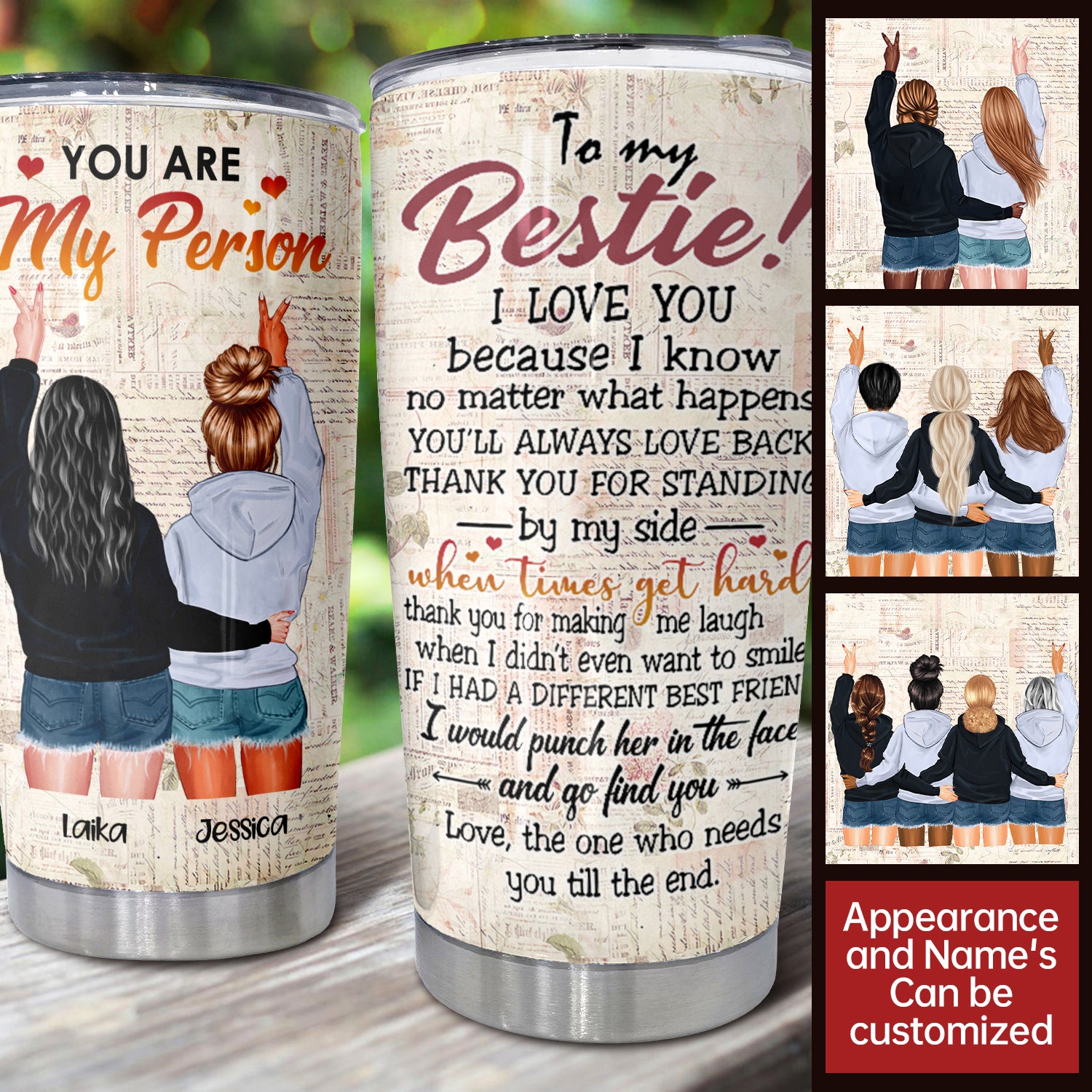 Current Besties Future Besties, Customized Tumbler Mug, 20 oz, Gift For Sisters Friends