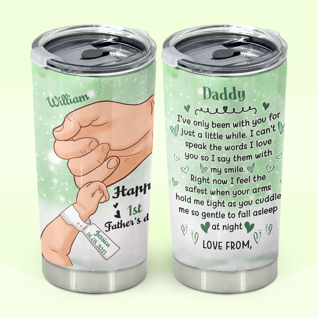 Fathers Day Gift Dad Hand, Personalized Tumbler Mug, 20 oz, Meaningful Gift For Dad