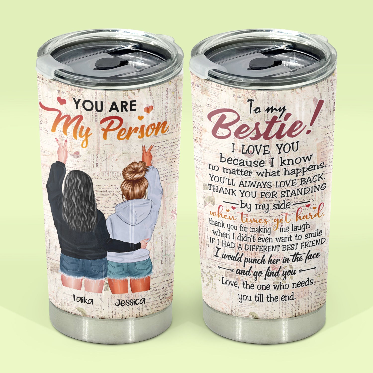 Current Besties Future Besties, Customized Tumbler Mug, 20 oz, Gift For Sisters Friends
