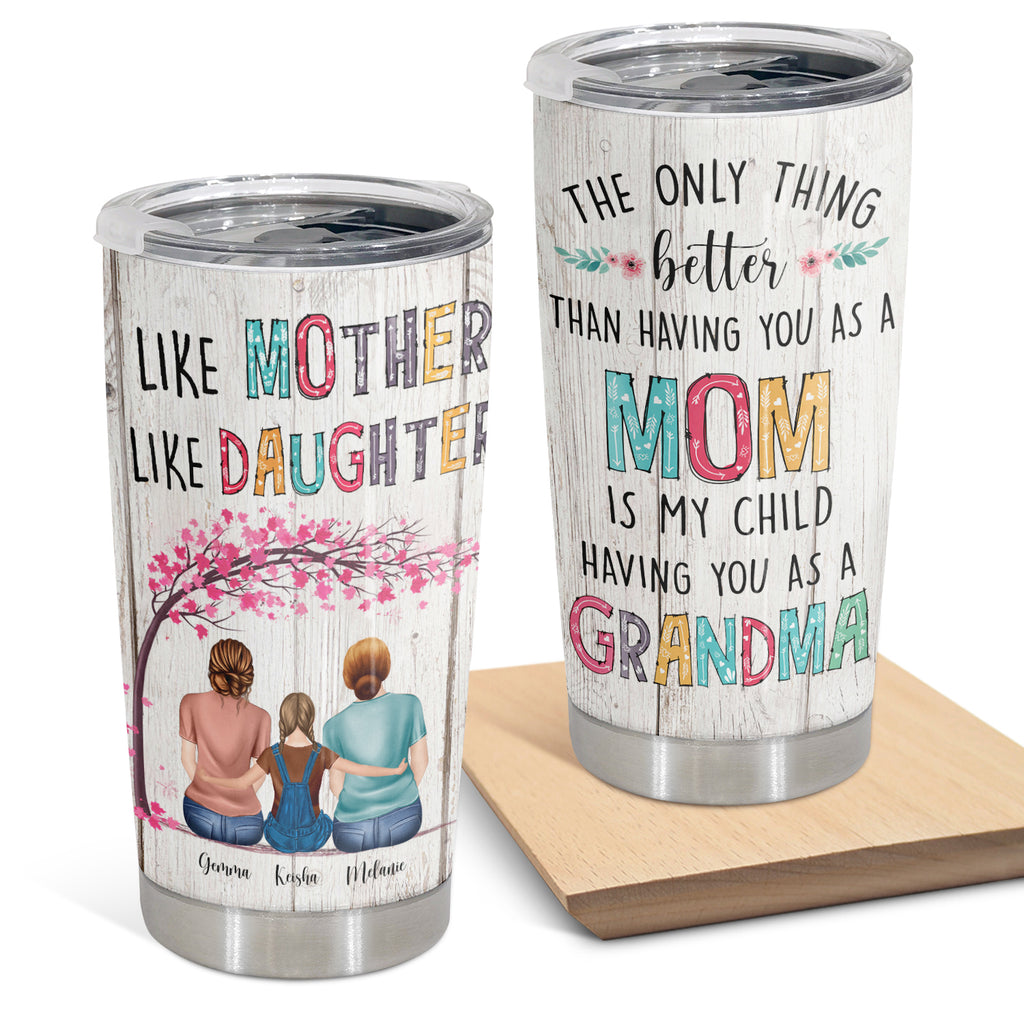 Best Mom And Best Grandma Of The Word, Family Custom Tumbler, 20 oz, Best Gift For Mother's Day