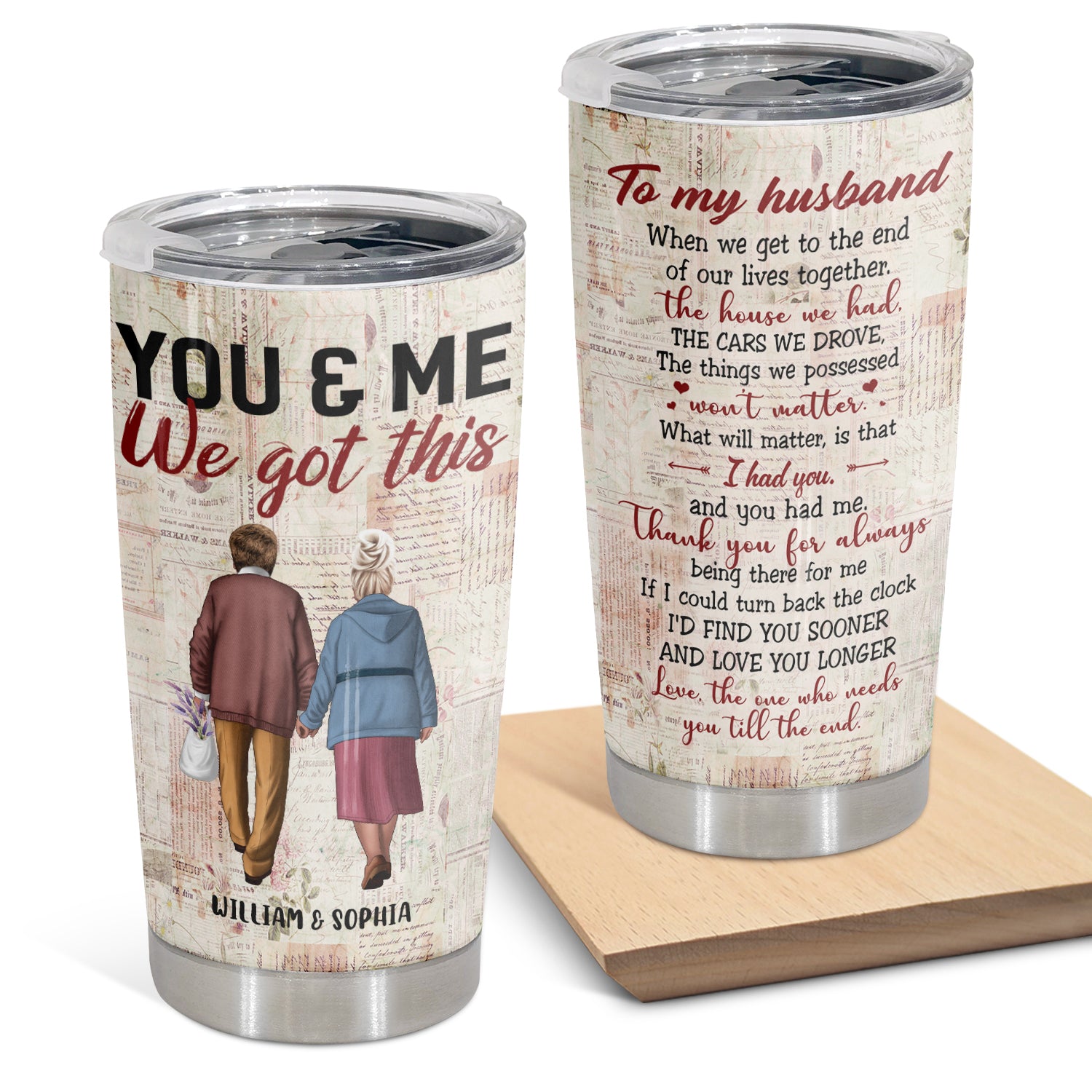 Thank You For Always Being There For Me, Insulated Stainless Steel Tumbler, 20 oz, Gift For Wife On Valentine Anniversary