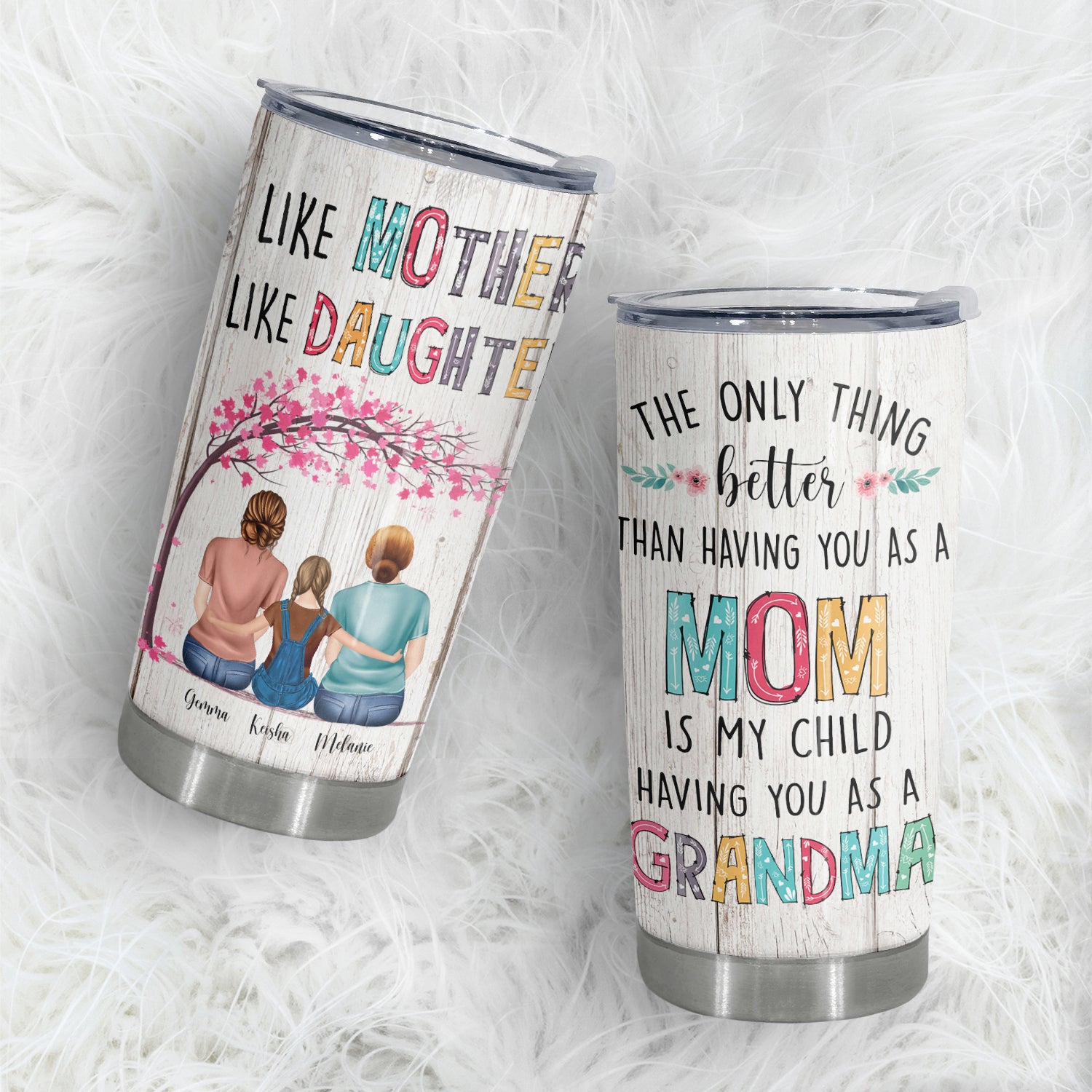 Best Mom And Best Grandma Of The Word, Family Custom Tumbler, 20 oz, Best Gift For Mother's Day