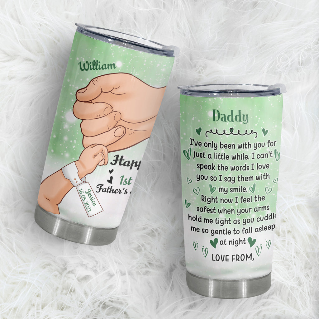 Fathers Day Gift Dad Hand, Personalized Tumbler Mug, 20 oz, Meaningful Gift For Dad