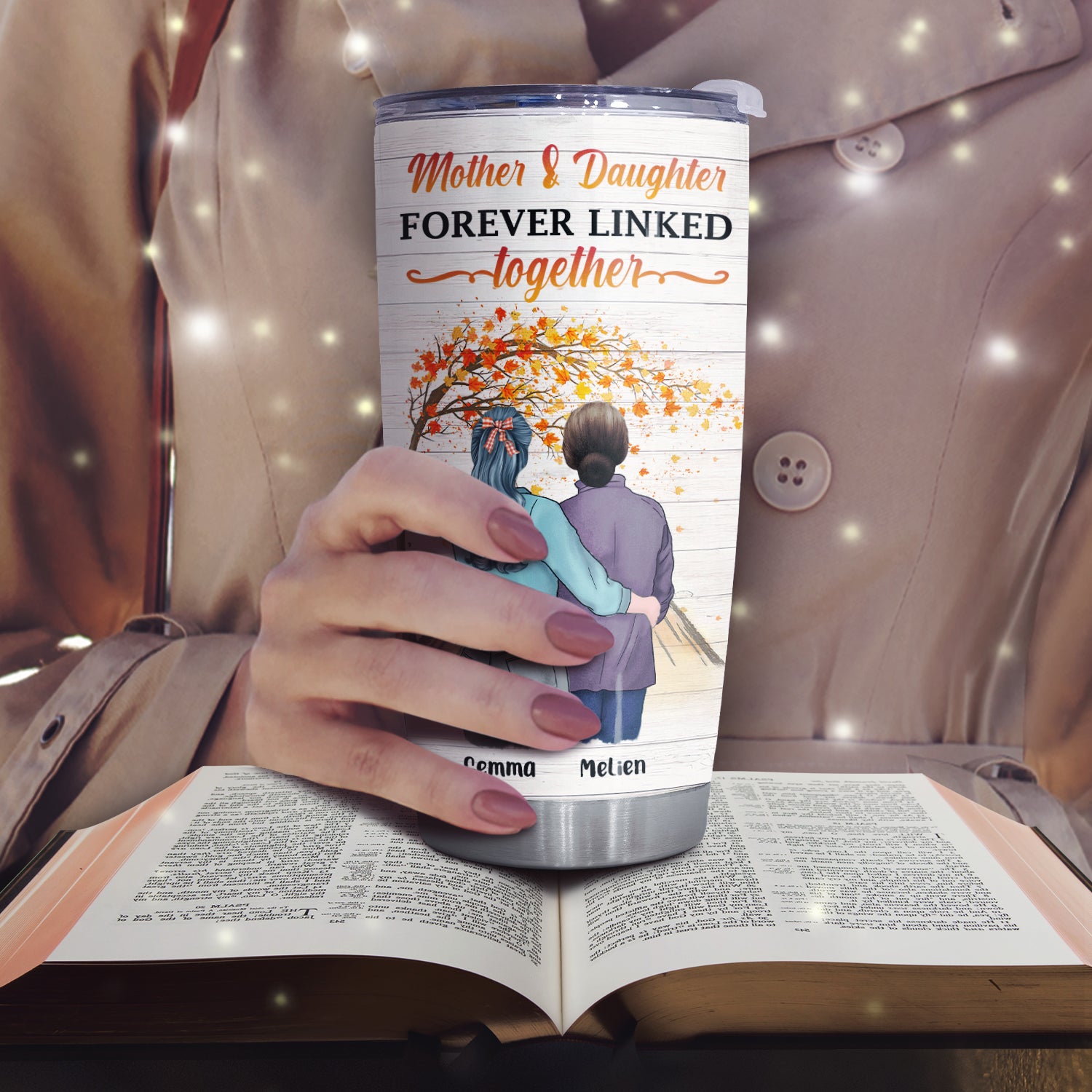 The Love Between A Mother & Daughter Is Forever, Personalized Tumbler Mug, 20 oz, Gift For Mom From Daughter