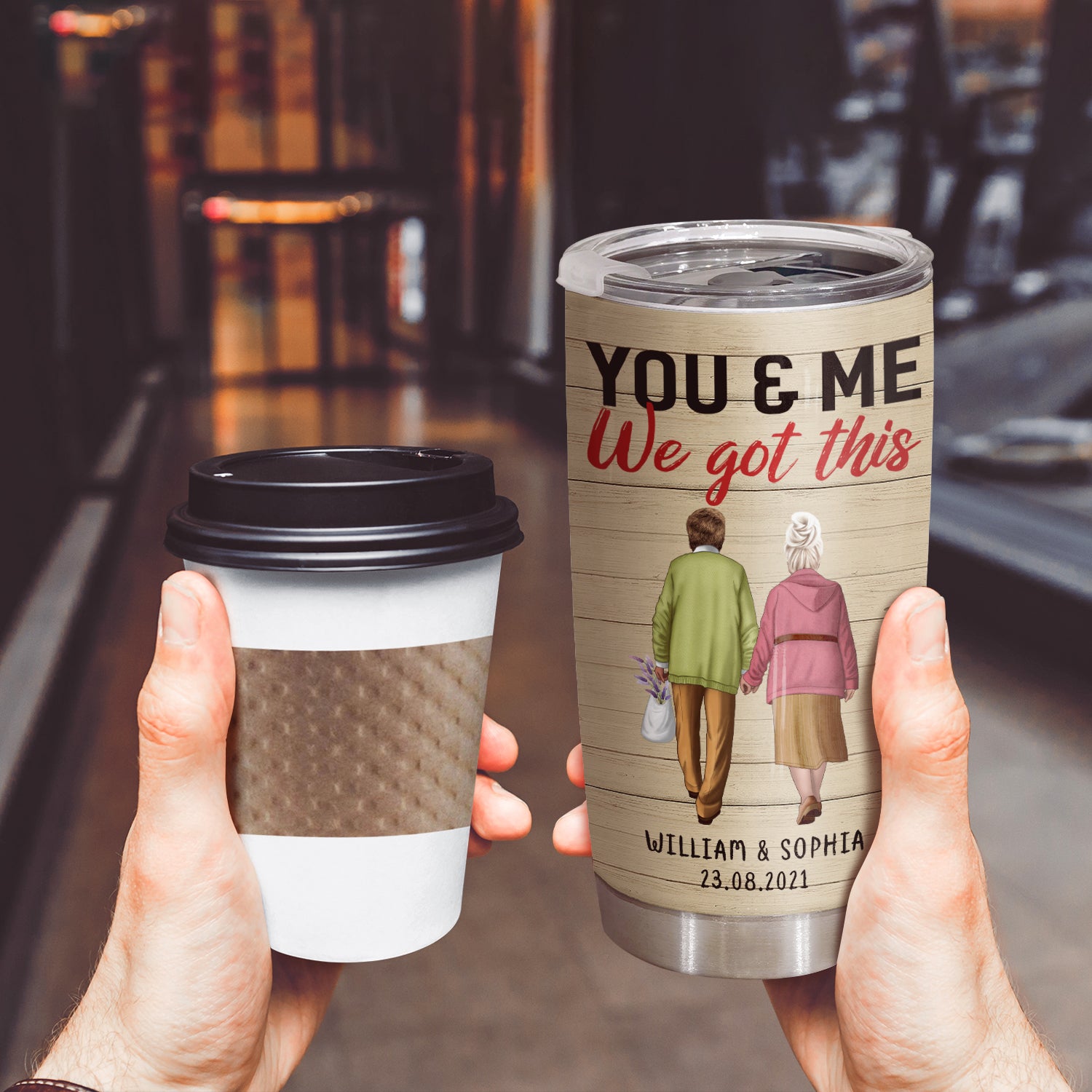 Never Forget That I Love You, Personalized Travel Mug, 20 oz, Valentine's Day Gift for Husband From Wife
