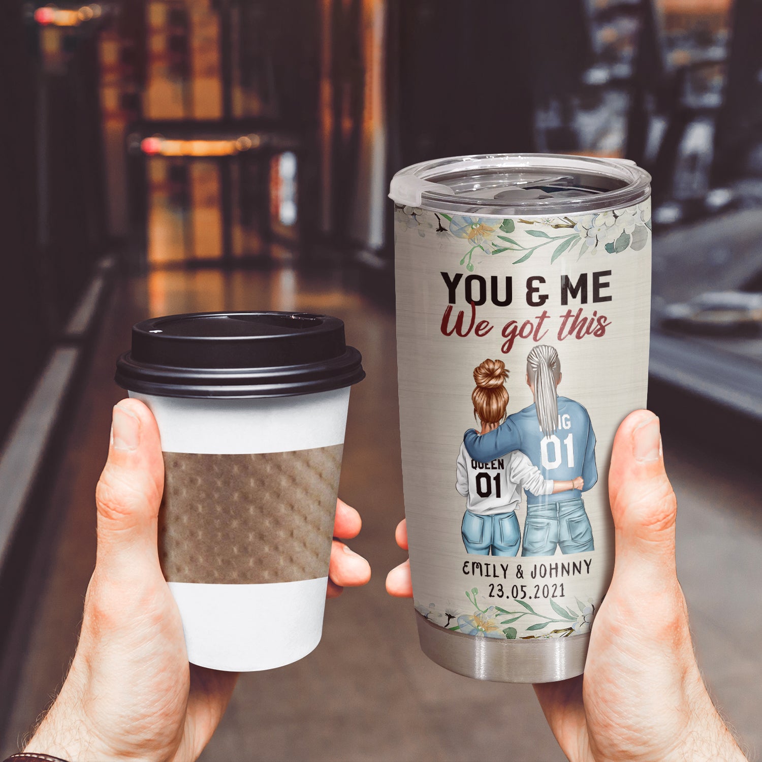 I Choose You To Do Life With Hnad In Hand, Couple Tumbler Cup, 20 oz, Meaningful Gift For You And Me Valentine's Day