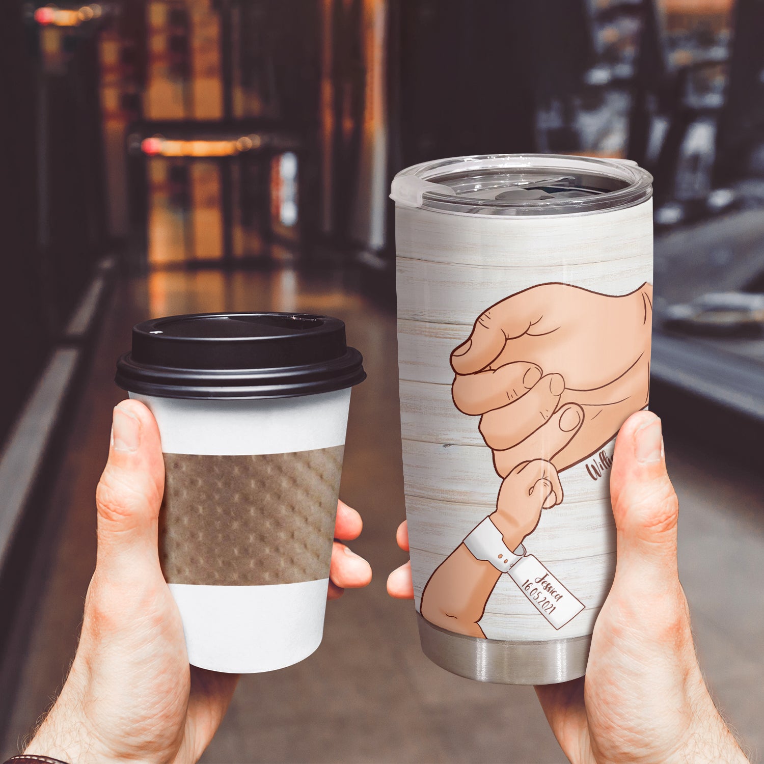 Daddy Take My Hand In Yours,  Stainless Steel Tumbler, 20 oz, Unique Father's Day Gift