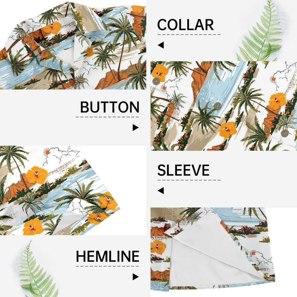 Wholesale 2022 Multiple Pattern Summer Beach Hawaiian Shirts Short Sleeve Polyester Quick Drying Aloha Standing Collar Shirt