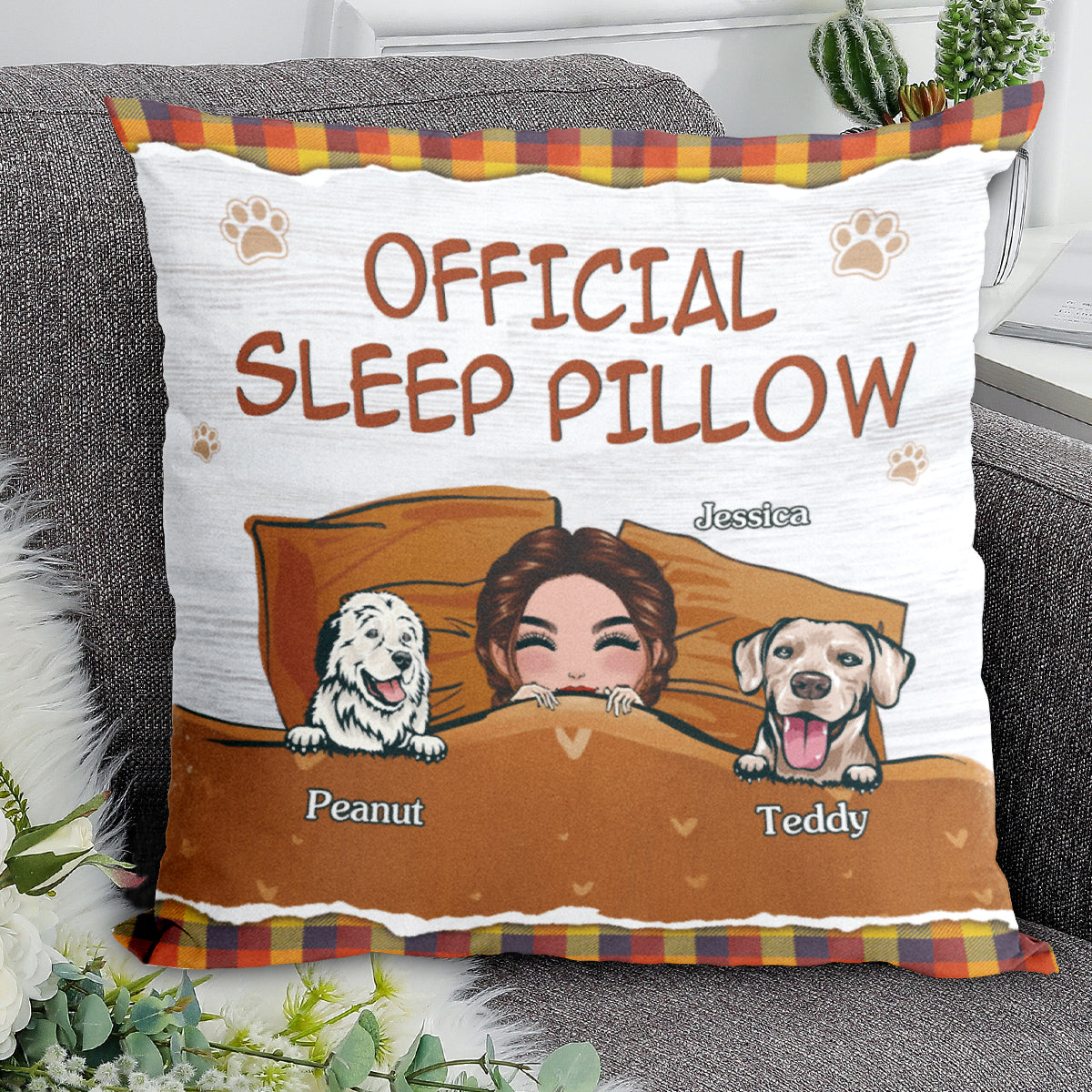 Dogs Make Me Happy, Personalized Pillow, Special Gift For Dog Lovers