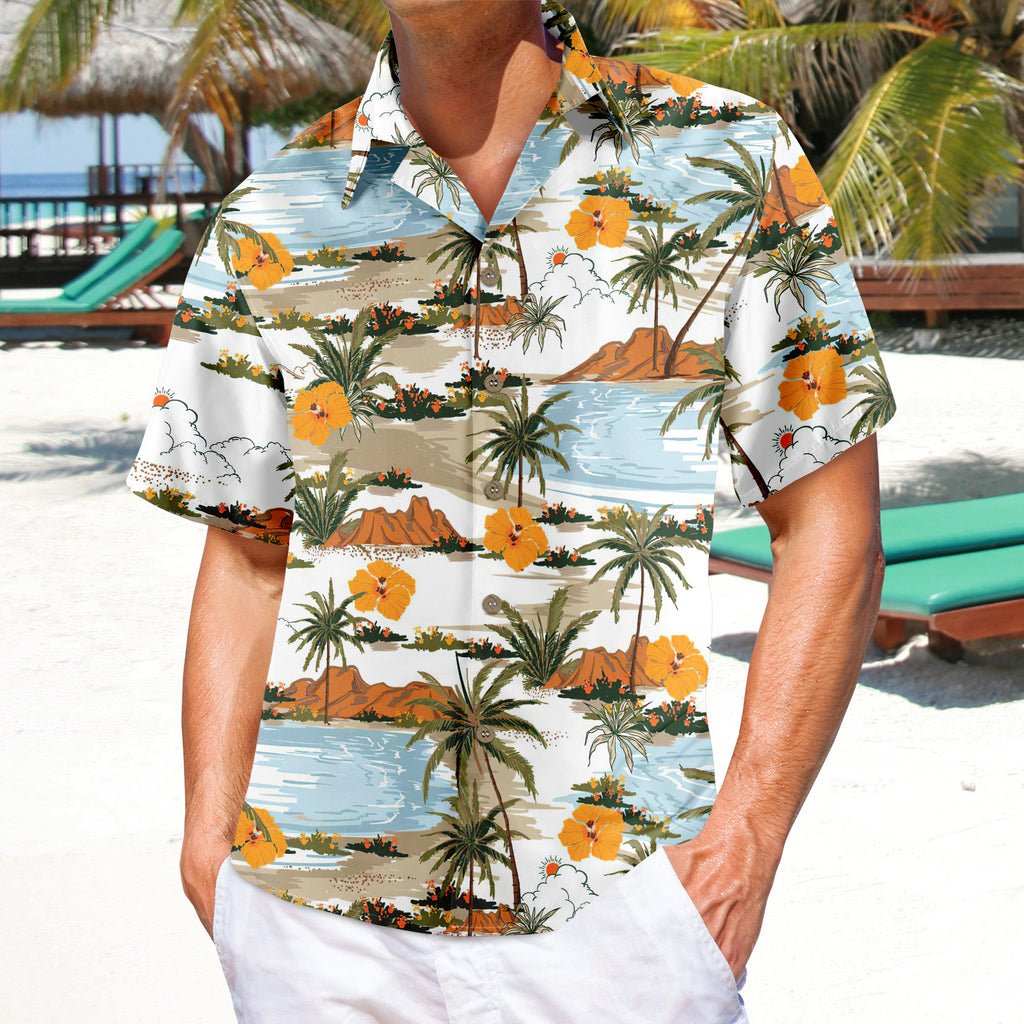 Wholesale 2022 Multiple Pattern Summer Beach Hawaiian Shirts Short Sleeve Polyester Quick Drying Aloha Standing Collar Shirt