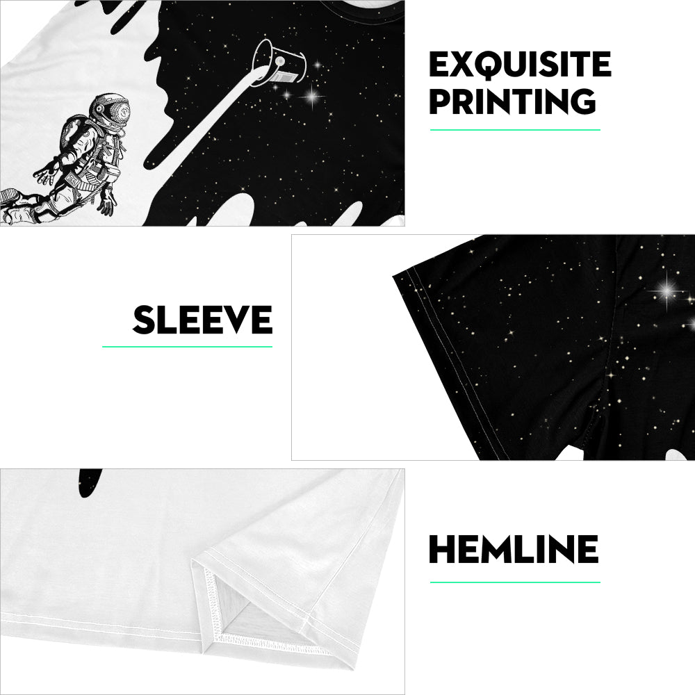 Adiffly Cartoon Astronaut T Shirt 3d Printing Hoods Summer Breathable