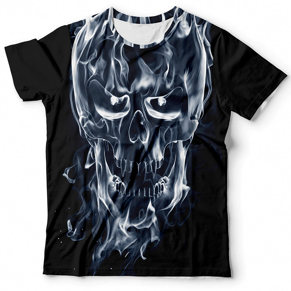 Adiffly Personality Short  Sleeved Skull Fashion Short  Sleeved Short