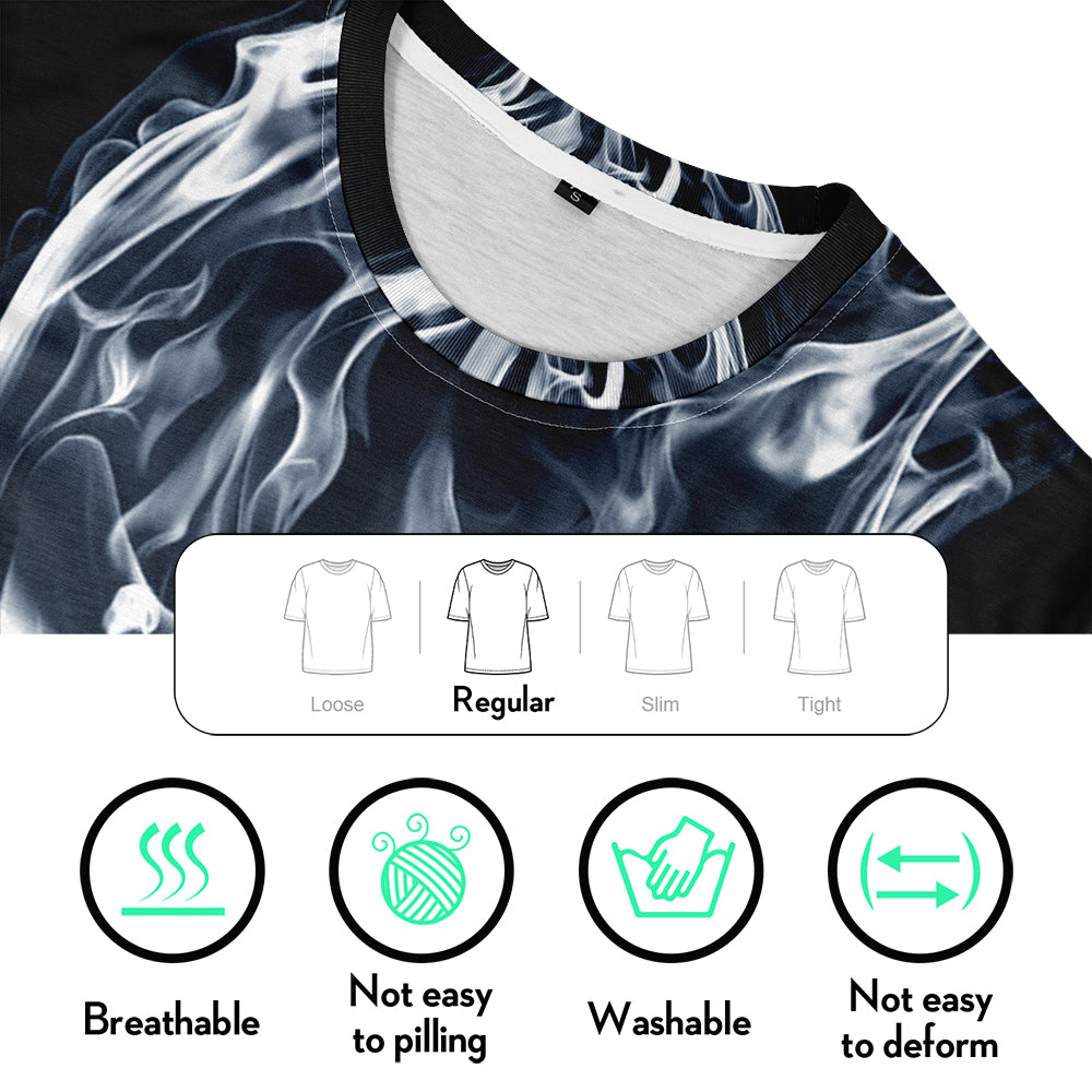Adiffly Personality Short  Sleeved Skull Fashion Short  Sleeved Short