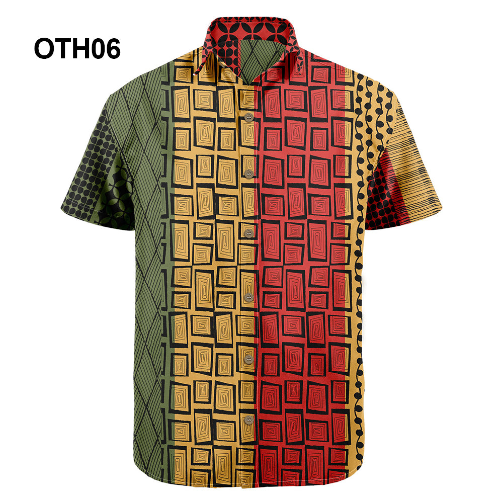 Wholesale 2022 Multiple Pattern Summer Beach Hawaiian Shirts Short Sleeve Polyester Quick Drying Aloha Standing Collar Shirt